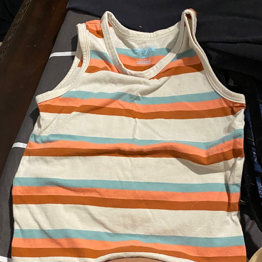 Cat & Jack Orange and Blue Striped Tank Top